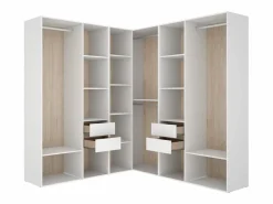 Online Armario vestidor Suit 4 barras con 4 cajones y compartimentos /natural 205x182,5x182,5 cm Armario