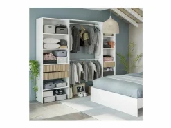 Sale Armario vestidor Tempo con 3 cajones y 2 barras de colgar color /natur. 187 cm alto Blanco