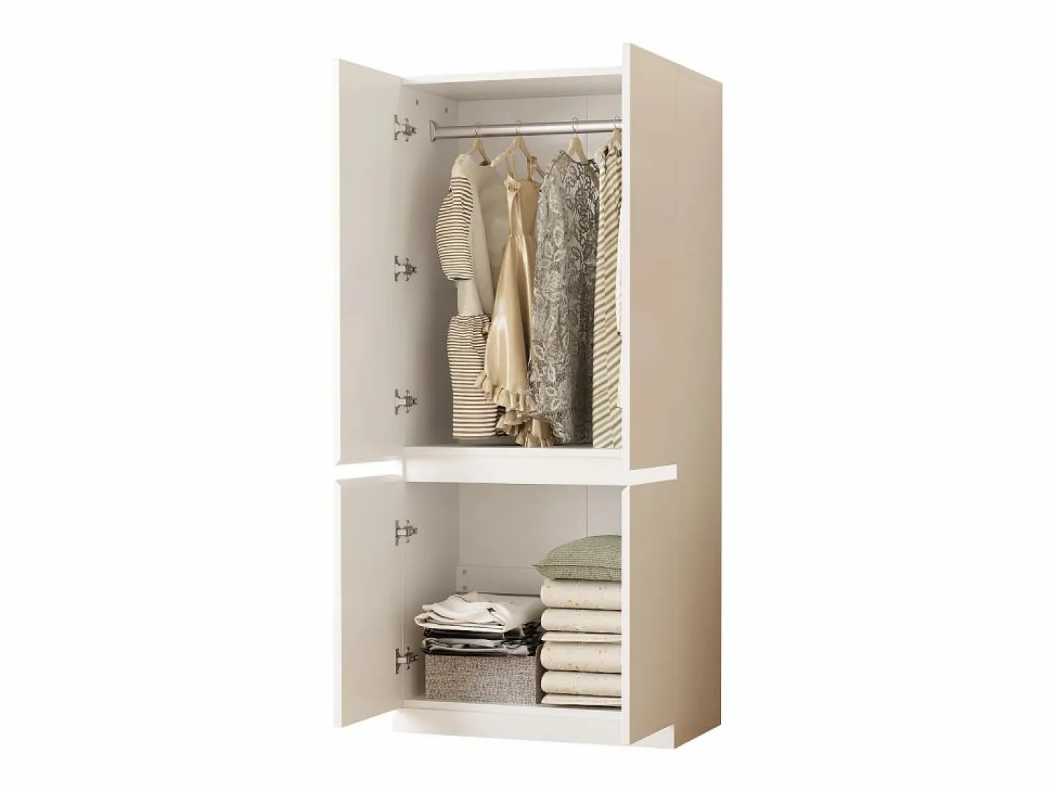 Best Armario 70x40x170 cm - 4 puertas - con varilla para colgar ropa - Armario