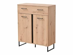 New Armario 70,5x194,5x35 cm Madera de roble natural Conjunto de pasillo de 5 piezas Gris antracita / Gris / Marru00f3n