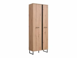 New Armario 70,5x194,5x35 cm Madera de roble natural Conjunto de pasillo de 5 piezas Gris antracita / Gris / Marru00f3n