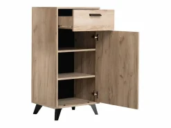 Clearance Armario 53,5x192x35 cm Madera de roble gris Juego de pasillo de 5 piezas Gris / Marru00f3n