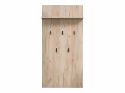 Clearance Armario 53,5x192x35 cm Madera de roble gris Juego de pasillo de 5 piezas Gris / Marru00f3n