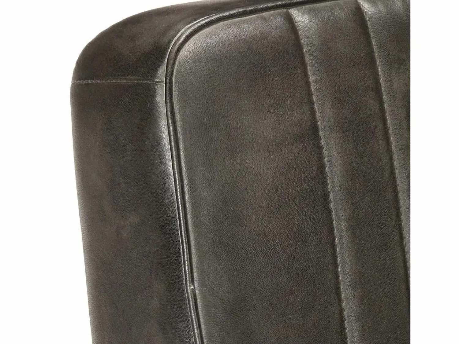 Outlet Garden Furniture Armel Sillón voladizo cuero auténtico envejecido Gris