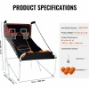 Hot Aro de Baloncesto Plegable, SucceBuy, Juego Arcade de Baloncesto Plegable para Interiores con Doble Tiro para 2 Jugadores y 5 Pelotas Cesta De Baloncesto