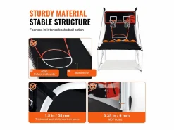 Hot Aro de Baloncesto Plegable, SucceBuy, Juego Arcade de Baloncesto Plegable para Interiores con Doble Tiro para 2 Jugadores y 5 Pelotas Cesta De Baloncesto