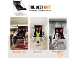 Hot Aro de Baloncesto Plegable, SucceBuy, Juego Arcade de Baloncesto Plegable para Interiores con Doble Tiro para 2 Jugadores y 5 Pelotas Cesta De Baloncesto