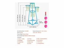 Sale Aro de Baloncesto SucceBuy Canasta de Baloncesto Infantil, Portátil, con 4 Canastas y Altura Ajustable