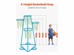Sale Aro de Baloncesto SucceBuy Canasta de Baloncesto Infantil, Portátil, con 4 Canastas y Altura Ajustable
