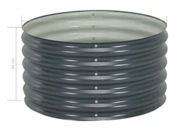 Clicnbuy Arriate de acero galvanizado 80x80x44 cm