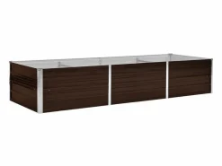 New Arriate de acero galvanizado marrón 240x80x45 cm Jardinera