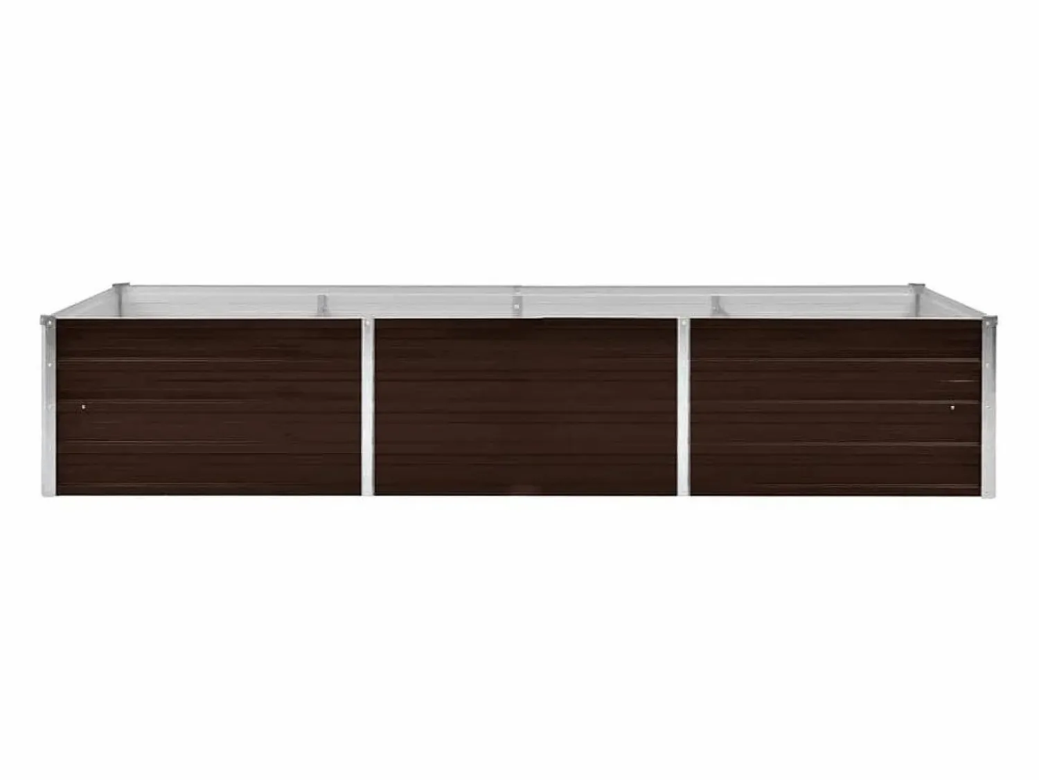 New Arriate de acero galvanizado marrón 240x80x45 cm Jardinera