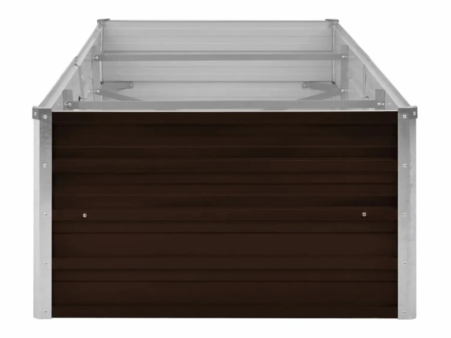 New Arriate de acero galvanizado marrón 240x80x45 cm Jardinera