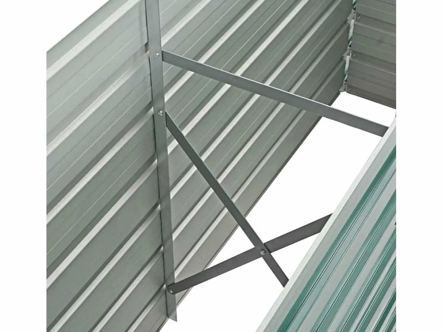 Clicnbuy Arriate de jardín de acero galvanizado 160x40x77 cm
