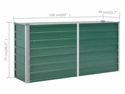 Clicnbuy Arriate de jardín de acero galvanizado 160x40x77 cm