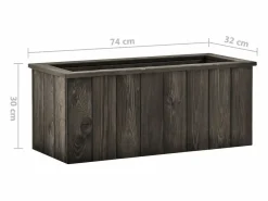 Discount Clicnbuy Arriate de madera maciza de pino oscuro 74x32x30 cm Gris