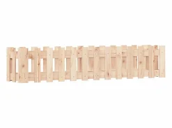 Clearance Clicnbuy Arriate elevado jardín con valla madera maciza pino 150x30x30cm Marru00f3n