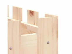 Clearance Clicnbuy Arriate elevado jardín con valla madera maciza pino 150x30x30cm Marru00f3n
