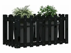 Sale Arriate elevado jardín con valla madera pino 100x50x70cm Jardinera
