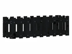 Clicnbuy Arriate elevado jardín con valla madera pino 100x30x30cm Negro