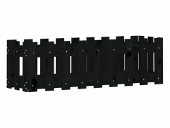 Clicnbuy Arriate elevado jardín con valla madera pino 100x30x30cm Negro