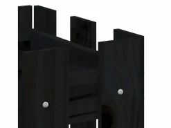 Clicnbuy Arriate elevado jardín con valla madera pino 100x30x30cm Negro