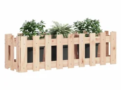 Online Arriate elevado jardín con valla madera maciza pino 100x30x30cm Jardinera