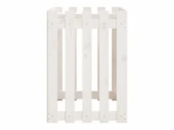 Clicnbuy Arriate elevado jardín con valla madera pino 100x50x70cm Blanco