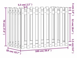 Clicnbuy Arriate elevado jardín con valla madera pino 100x50x70cm Blanco