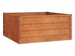 Best Clicnbuy Arriate oxidado de acero corten 100x100x45 cm Marru00f3n