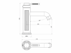 Online Essebagno Art Deco Mezclador bajo de lavabo cromado Plateado