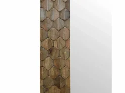 Artisan Furniture Armario de madera maciza con espejo tallado en forma de piña. Mueble De Pared Para Baño
