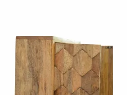 Artisan Furniture Armario de madera maciza con espejo tallado en forma de piña. Mueble De Pared Para Baño