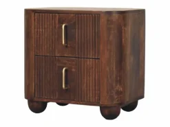 Artisan Furniture Madera maciza Mesita de noche Marlowe acanalada