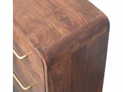 Best Artisan Furniture Madera maciza Baúl redondeado con 3 cajones Cómoda