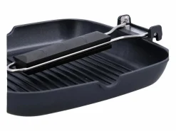 Clearance Asador Ebano Quid con asa plegable aluminio fundido 28 cm Negro