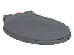 Best Helloshop26 Asiento de inodoro con cierre suave inodoro ovalado para baño hogar restaurante hotel tienda 02_0002918 Gris