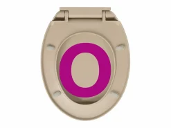 Discount Helloshop26 Asiento de inodoro con cierre suave ovalado 02_0002922 Beige
