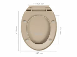 Discount Helloshop26 Asiento de inodoro con cierre suave ovalado 02_0002922 Beige