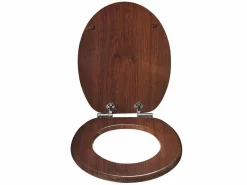 Outlet Asiento de inodoro con mecanismo de cierre suave en MDF de haya oscura 19_0000644 Tapa De Inodoro