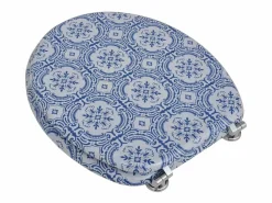 Online Helloshop26 Asiento de inodoro con tapa de diseño de porcelana 02_0002887 Azul