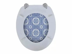Online Helloshop26 Asiento de inodoro con tapa de diseño de porcelana 02_0002887 Azul