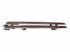 Helloshop26 Asiento de inodoro con tapa de cierre suave marrón construcción de MDF 02_0002877