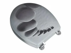 Clearance Asiento de inodoro con tapa MDF diseño de piedra 02_0002881 Tapa De Inodoro