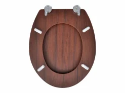 Helloshop26 Asiento de inodoro con tapa MDF diseño marrón sencillo 02_0002880
