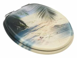 Helloshop26 Asiento de inodoro con tapa de cierre suave MDF acabado Beach 02_0002938