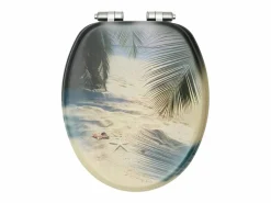 Helloshop26 Asiento de inodoro con tapa de cierre suave MDF acabado Beach 02_0002938