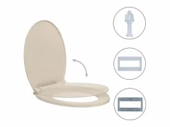 Online Helloshop26 Asiento de inodoro con tapa de cierre suave ovalado color albaricoque 02_0002919 Multicolor