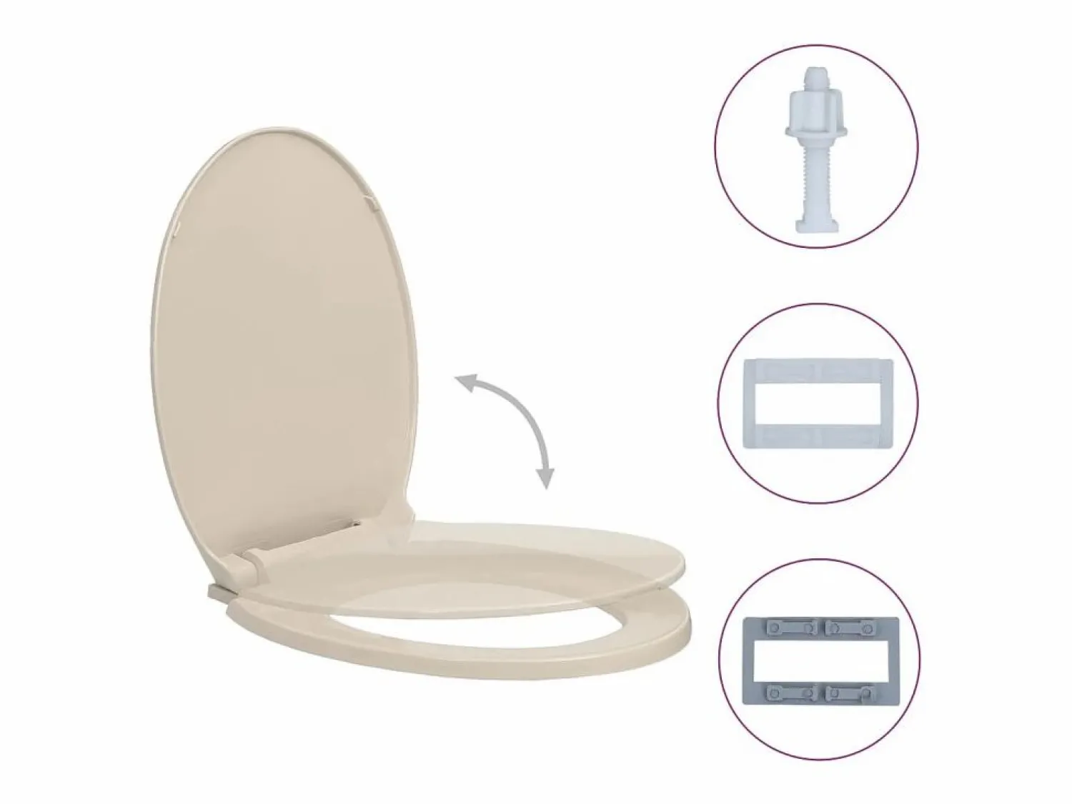 Online Helloshop26 Asiento de inodoro con tapa de cierre suave ovalado color albaricoque 02_0002919 Multicolor