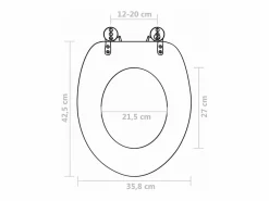 Helloshop26 Asiento de inodoro con tapa taza de inodoro estándar MDF 02_0002878